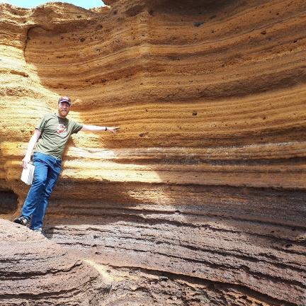James Cresswell at Amarilla crater, Tenerife