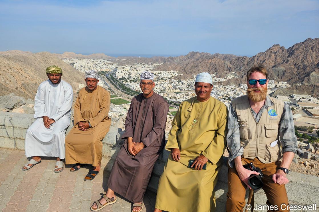 A photograph of GeoWorld Travel's Oman team