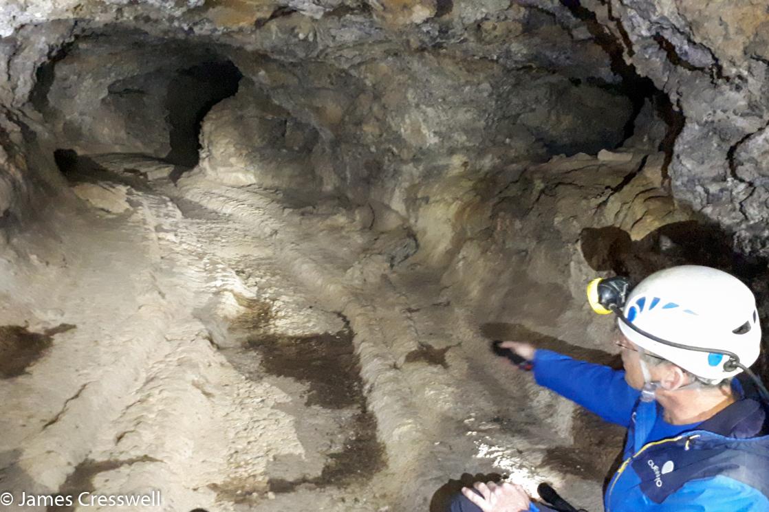Inside the Cueva del Viento lava tube, Tenerife