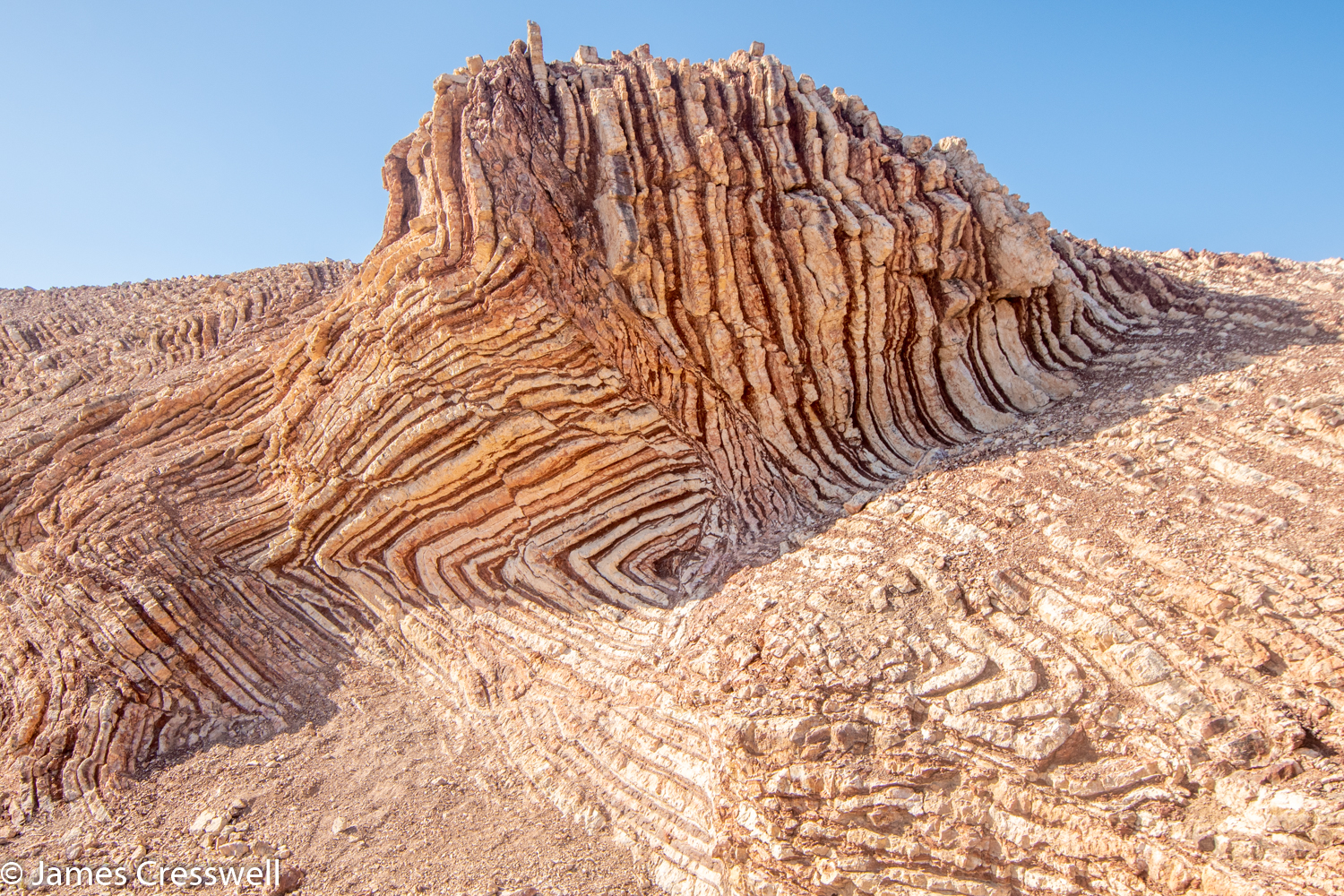 A photograph of the Mother of all Outcrops in Oman, taken on a GeoWorld Travel geology tour, holiday and trip
