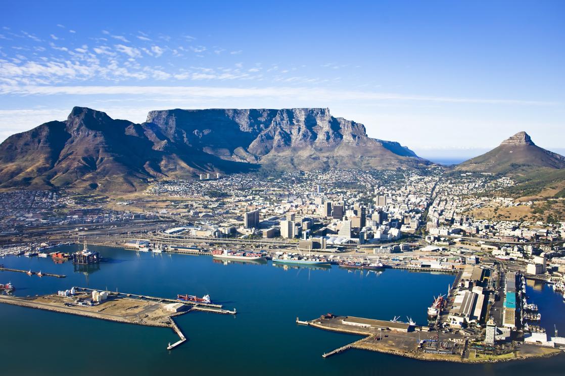 A photograph of Table Mountain in Cape Town