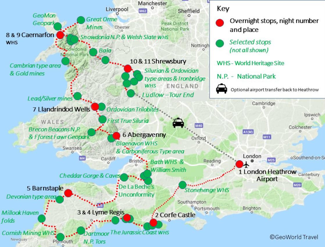 England and Wales geology tour