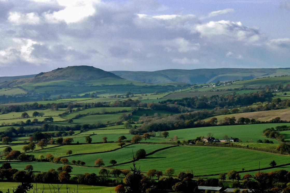 A photograph of Caer Caradoc as seen from Wenlock Edge