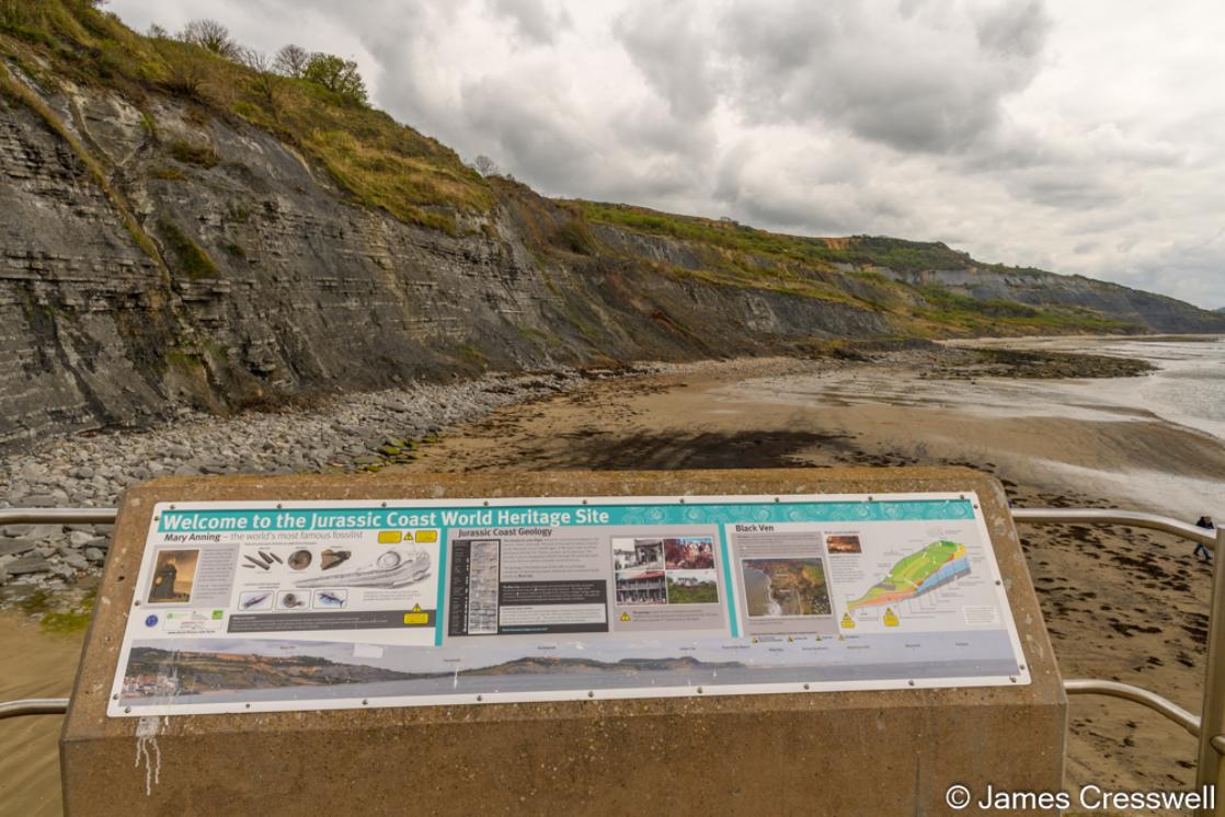 A photograph of Lyme Regis Beach in the Jurassic Coast World Heritage Site  taken on a GeoWorld Travel geology tour and holiday of England and Wales