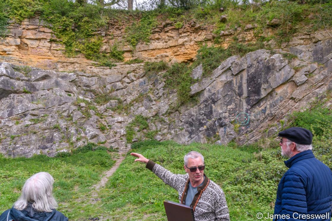 A photograph of the De La Beche Unconformity, Vallis Vale,  taken on a GeoWorld Travel geology tour and holiday of England and Wales