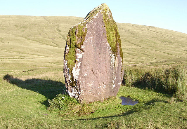 A photograph of Maen Llia standing stone, taken on a GeoWorld Travel Fforest Fawr Geopark geology day tour