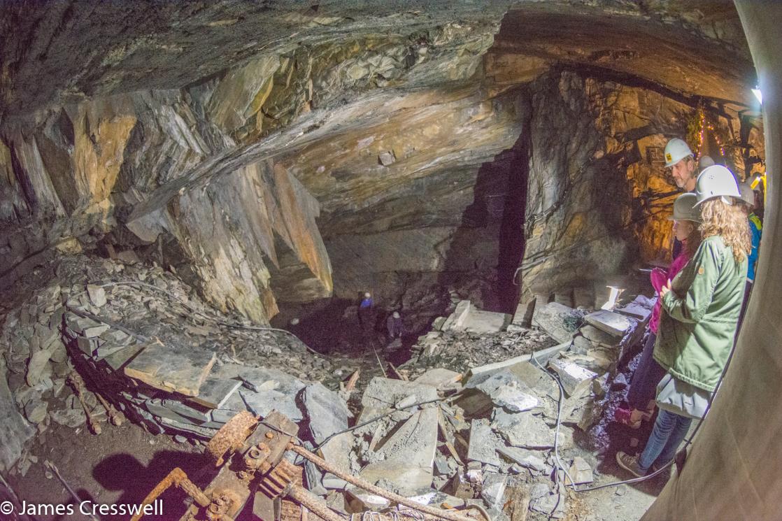 A photograph of the inteiror of the Bundenbach mine in the Hunsruck slate, taken on a GeoWorld Travel Germany geology trip, tour and holiday