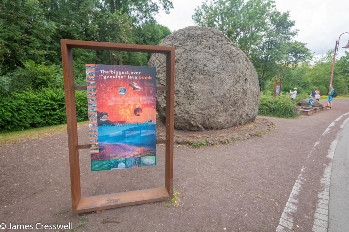 A photograph of the Strohn lava bomb in the Vulcaneifel Geopark, taken on a GeoWorld Travel Germany geology trip, tour and holiday