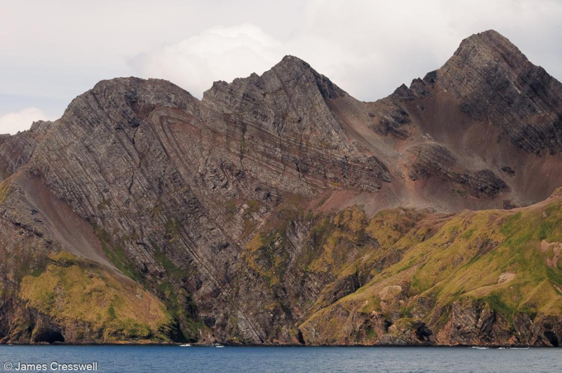 A photograph of folds in South Georgia on a GeoWorld Travel geology holiday and tour