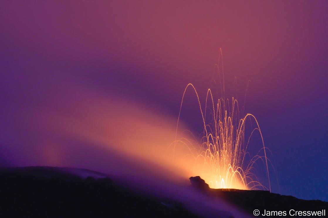 Stromboli volcano erupts on a GeoWorld Travel geology tour of Italy