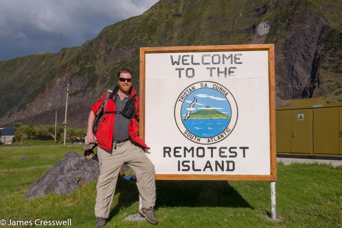 A photograph of James Cresswell at Tristan da Cunha