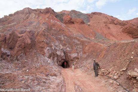 Salt mine in Triassic sediments in the Atlas Mountains. Morocco geology holiday. GeoWorld Travel