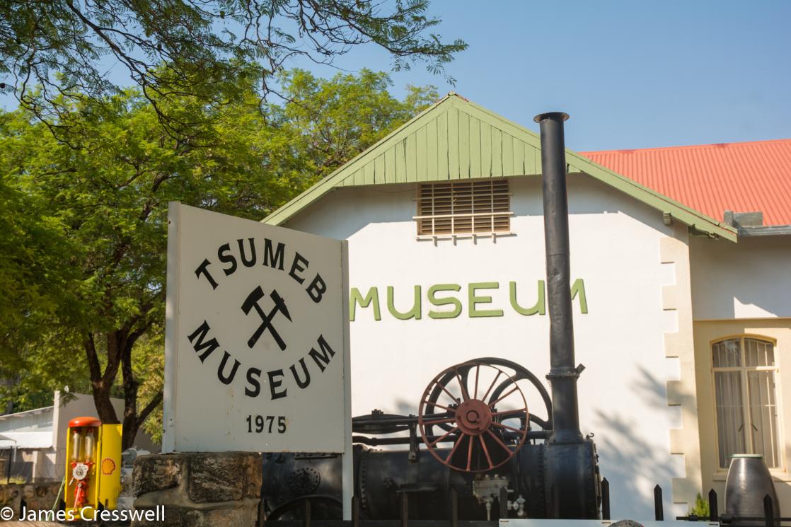 A photograph of the exterior of the Tsumeb museum, taken on a GeoWorld Travel geology and museum trip, tour and holiday