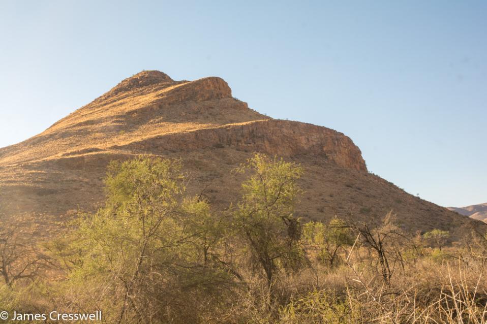 A photograph of  imbricated thrust faults in the Naukluft Mountains, taken on a GeoWorld Travel Namibia geology trip, tour and holiday