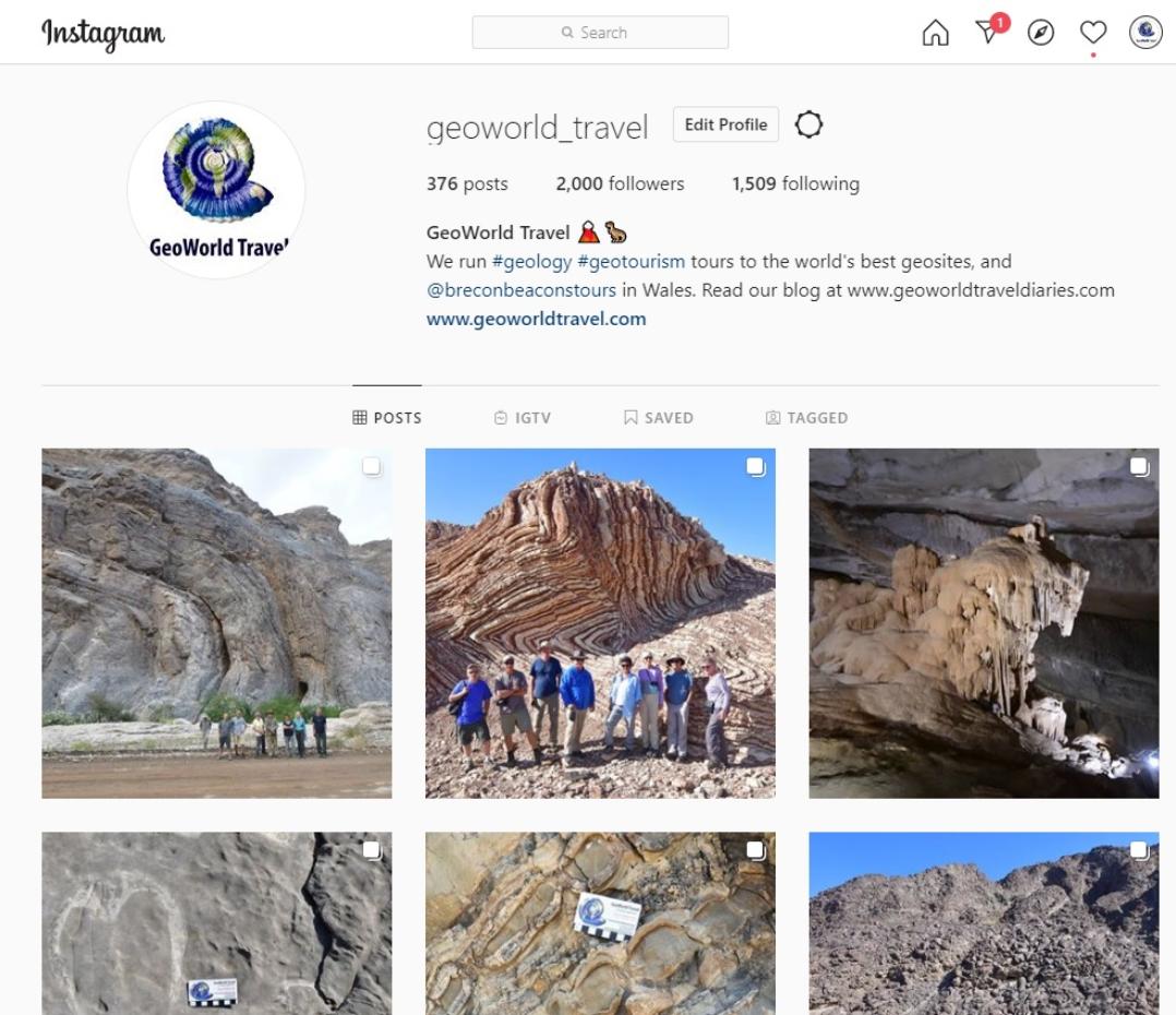 GeoWorld Travel instagram page