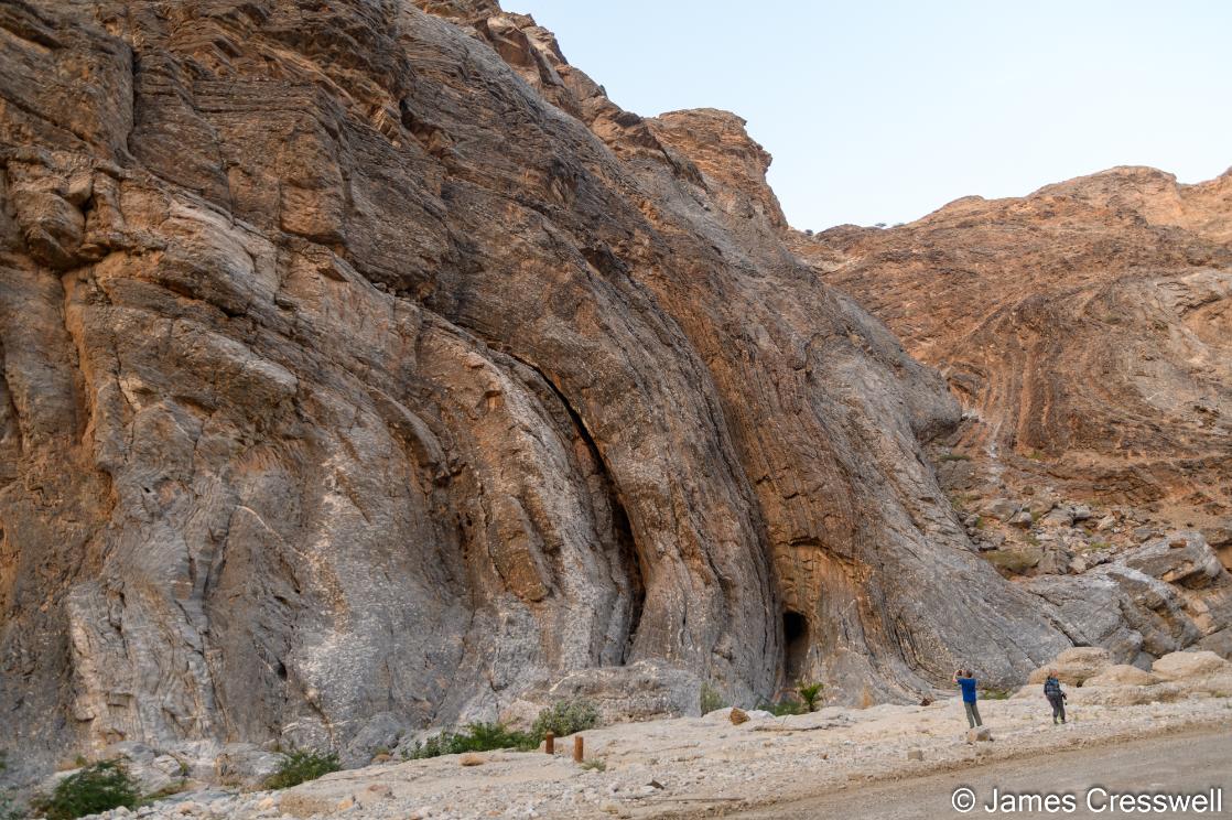 A photograph of the world's largest mega sheath fold taken on a Oman geology holiday and tour