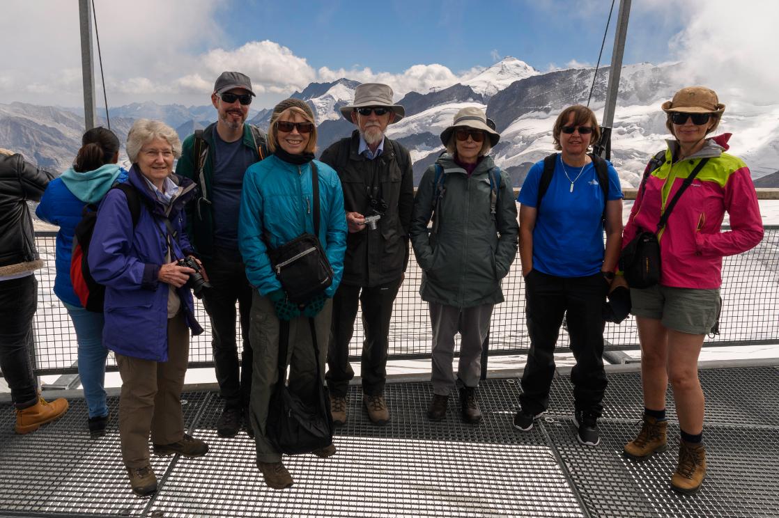 A GeoWorld Travel group at the Jungfraujoch in Switzerland