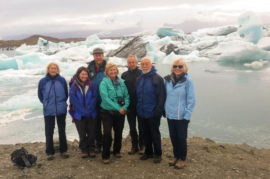 A GeoWorld Travel  group at Jökulsárlón Glacier Lagoon, Iceland