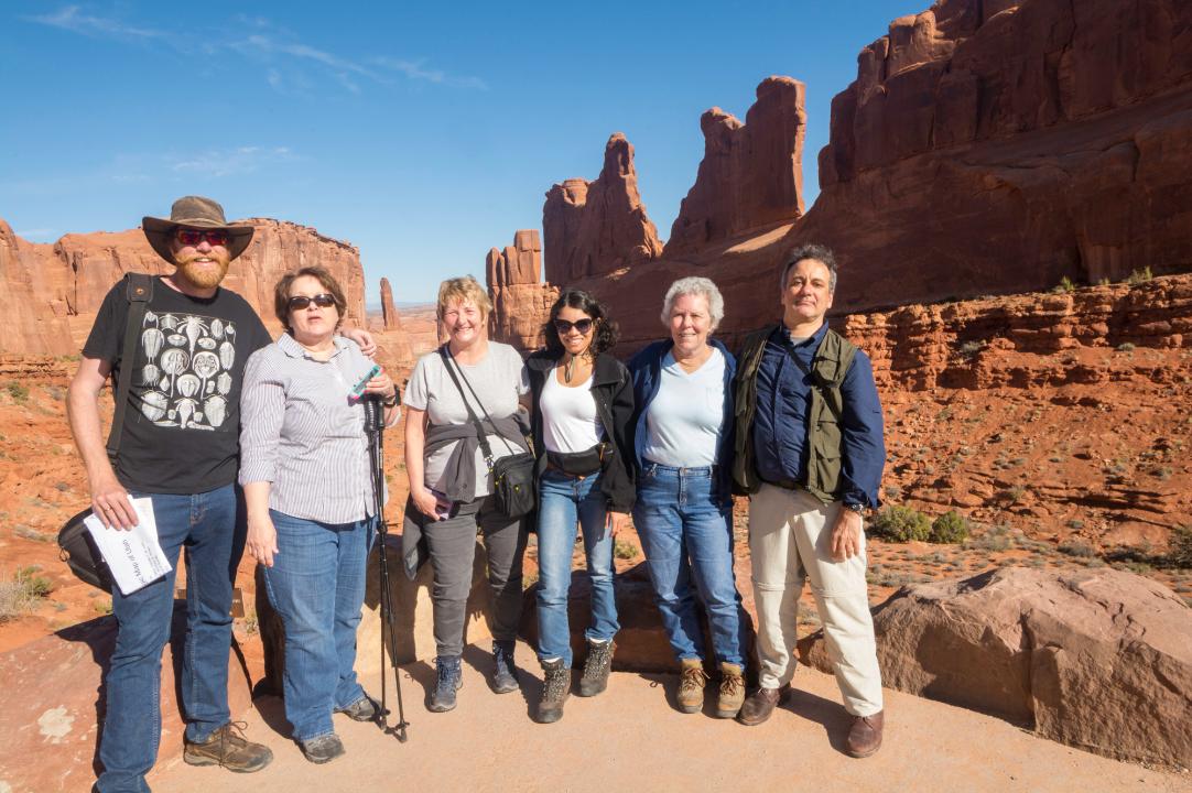 A GeoWorld Travel group in Arches National Park, USA 