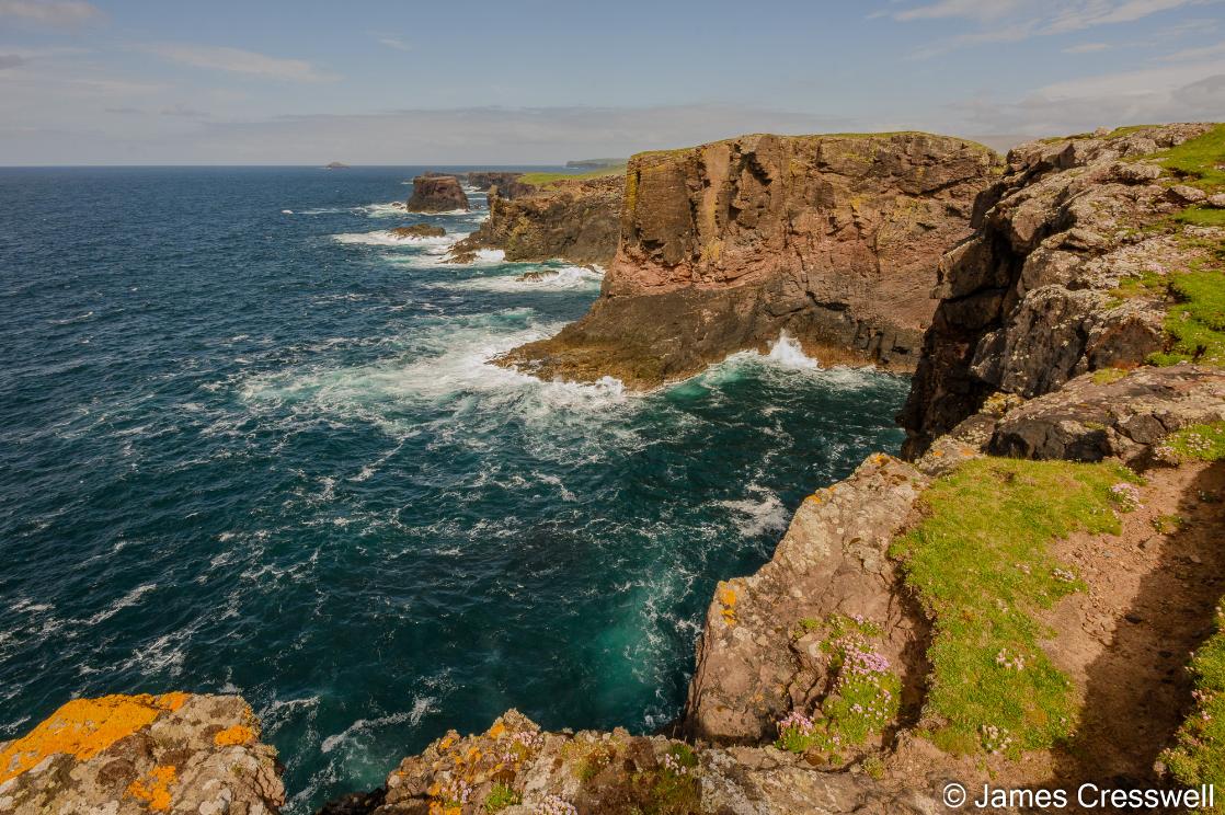 A photograph of the Eshaness Coast in Geopark Shetland