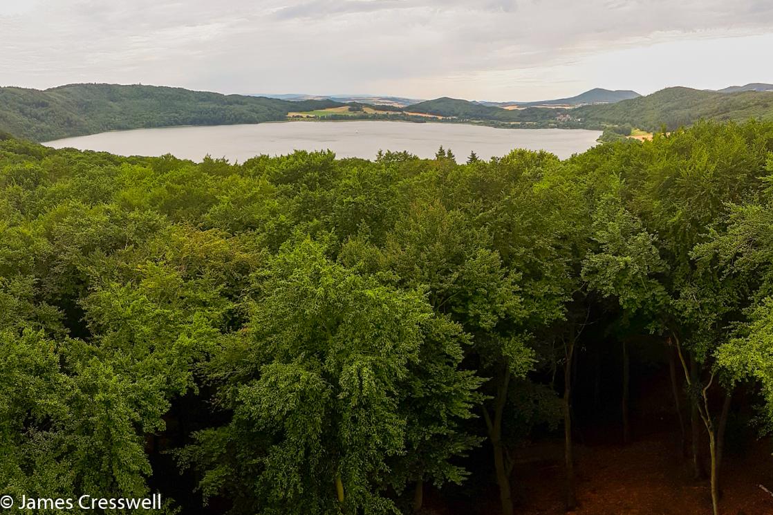 A photograph of the Laacher See volcanic caldera in Germany, taken on a GeoWorld Travel volcano trip, tour and holiday