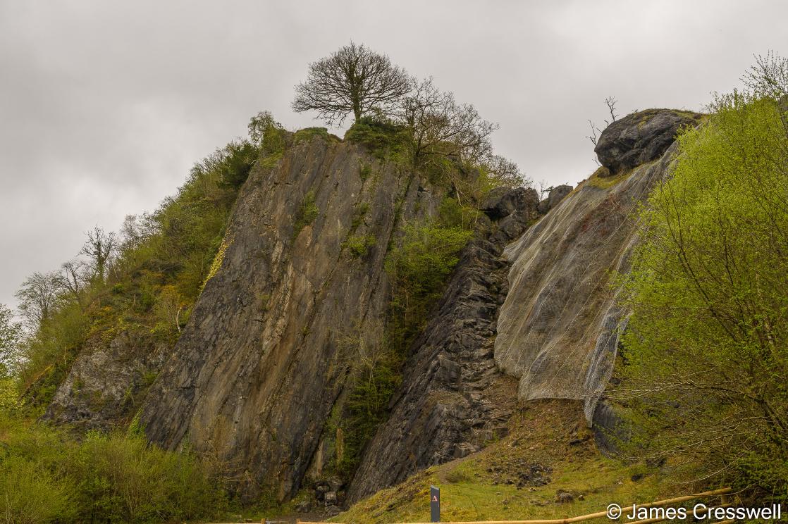 A photograph of Dinas Rock